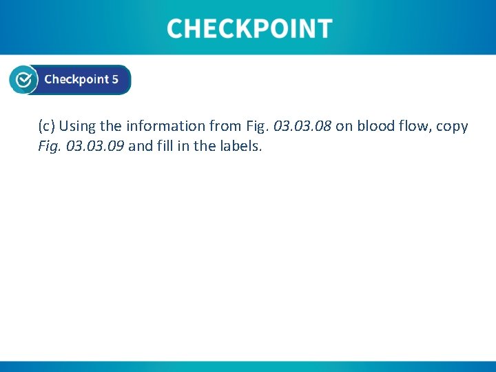 (c) Using the information from Fig. 03. 08 on blood flow, copy Fig. 03.