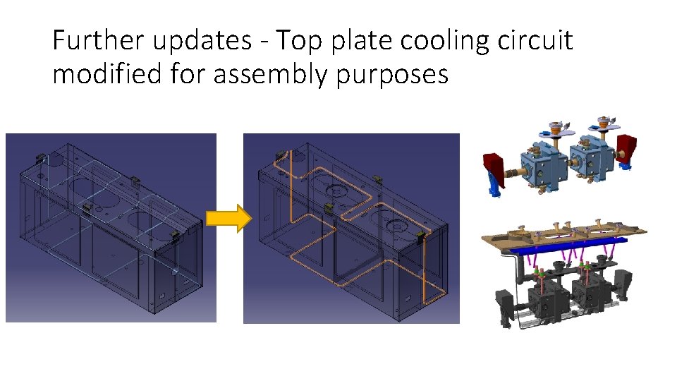 Further updates - Top plate cooling circuit modified for assembly purposes 