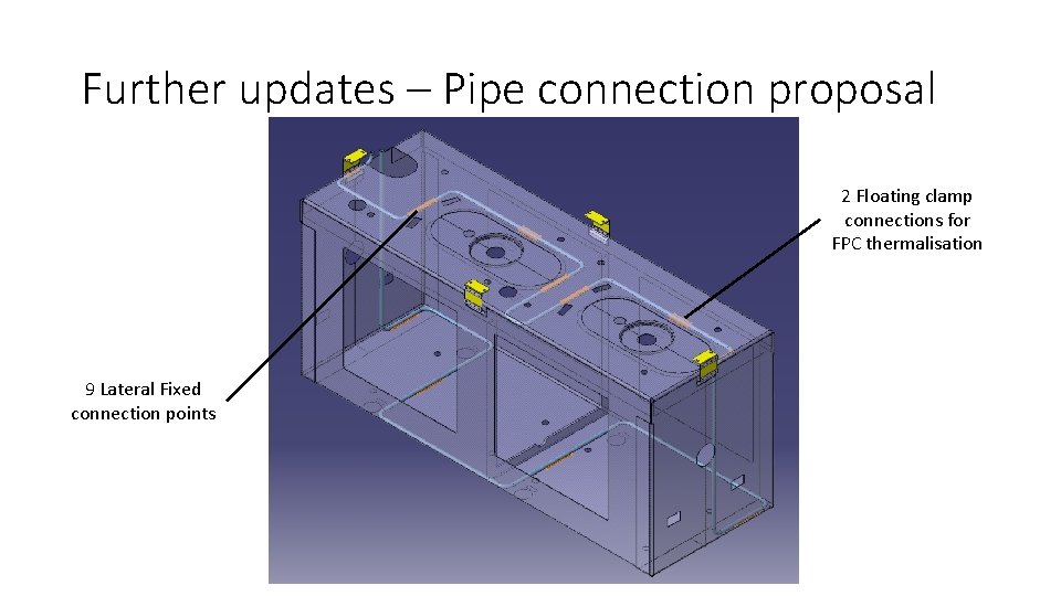 Further updates – Pipe connection proposal 2 Floating clamp connections for FPC thermalisation 9