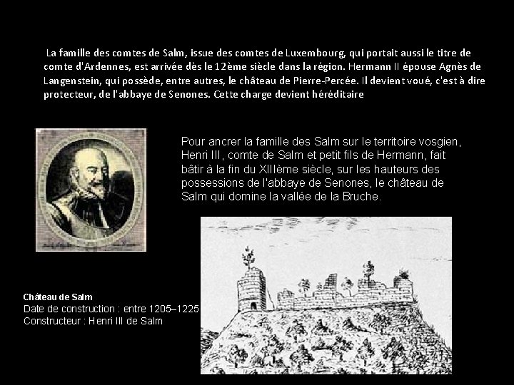 La famille des comtes de Salm, issue des comtes de Luxembourg, qui portait aussi