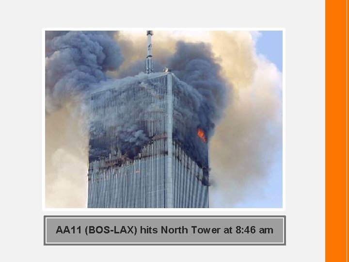 AA 11 (BOS-LAX) hits North Tower at 8: 46 am 