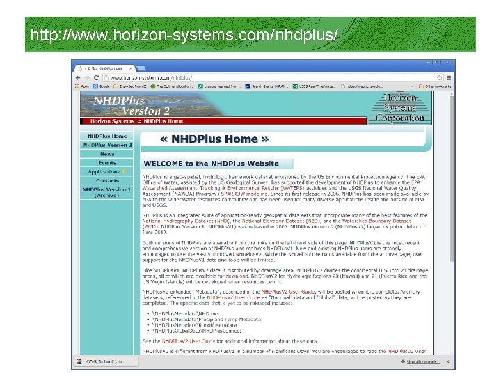 http: //www. horizon-systems. com/nhdplus/ 