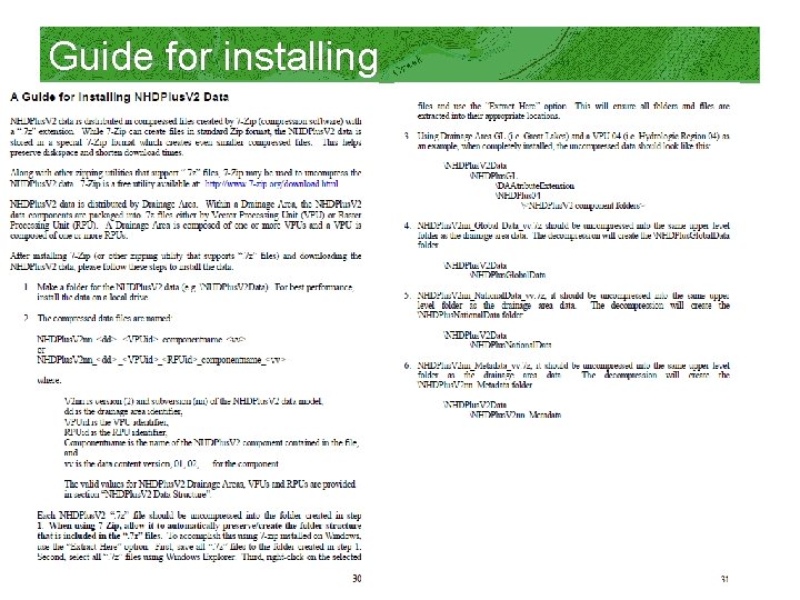 Guide for installing 