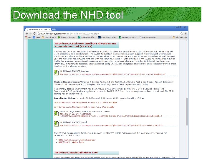 Download the NHD tool 