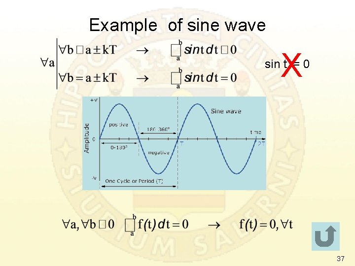 Example of sine wave X sin t = 0 37 