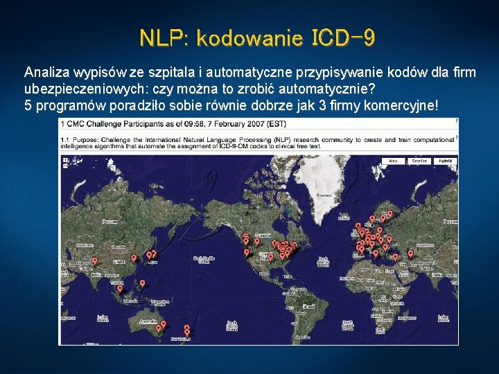 NLP: kodowanie ICD-9 Analiza wypisów ze szpitala i automatyczne przypisywanie kodów dla firm ubezpieczeniowych: