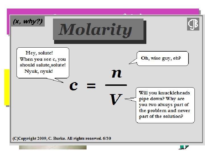 Concentration of Solute The amount of solute in a solution is given by its