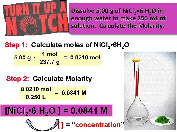 Dissolve 5. 00 g of Ni. Cl 2 • 6 H 2 O in