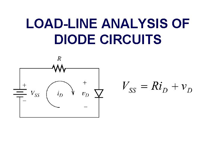LOAD-LINE ANALYSIS OF DIODE CIRCUITS 