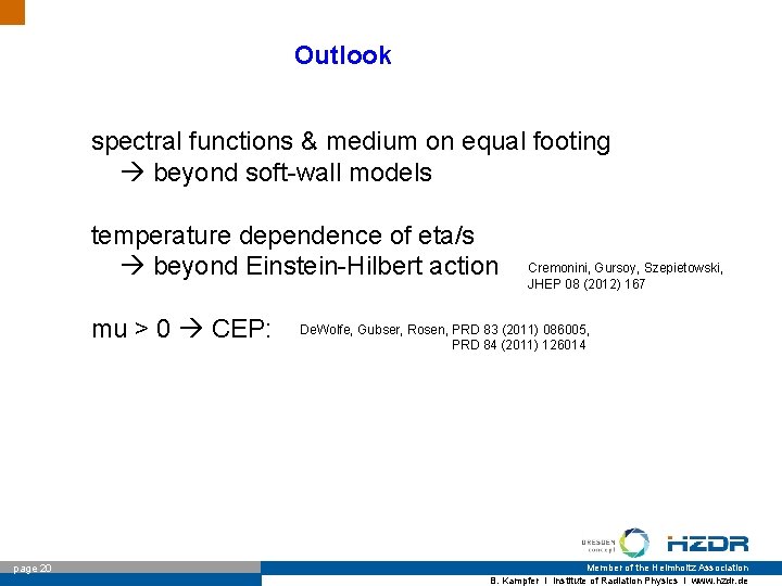 Outlook spectral functions & medium on equal footing beyond soft-wall models temperature dependence of