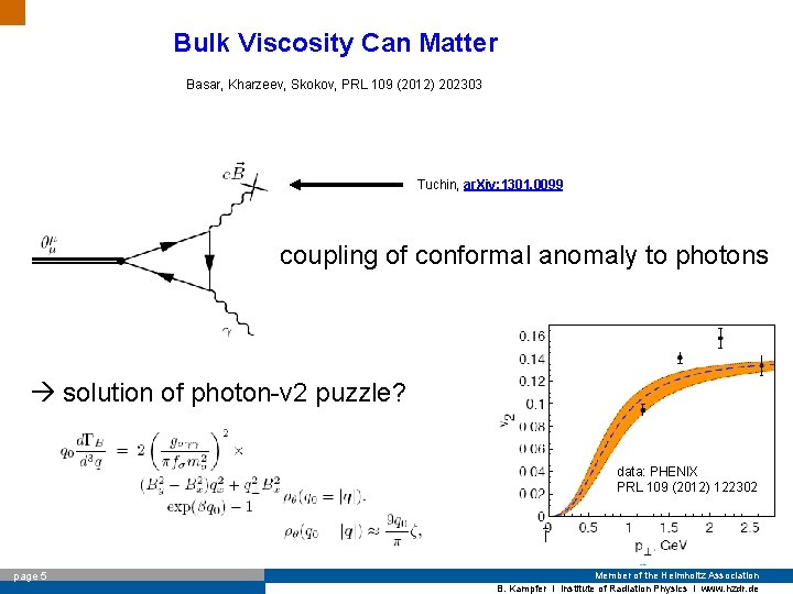 Bulk Viscosity Can Matter Basar, Kharzeev, Skokov, PRL 109 (2012) 202303 Tuchin, ar. Xiv: