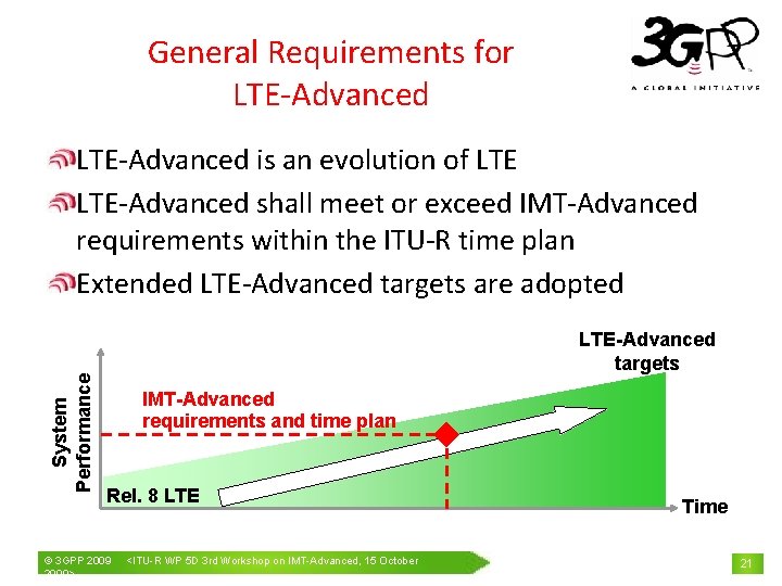 General Requirements for LTE-Advanced System Performance LTE-Advanced is an evolution of LTE-Advanced shall meet