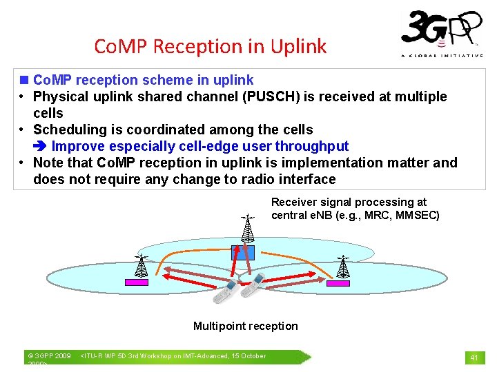 Co. MP Reception in Uplink n Co. MP reception scheme in uplink • Physical