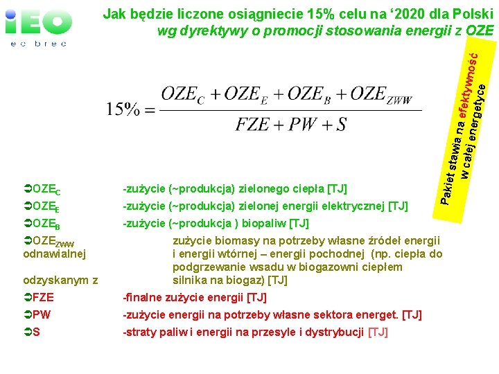 ÜOZEC -zużycie (~produkcja) zielonego ciepła [TJ] ÜOZEE -zużycie (~produkcja) zielonej energii elektrycznej [TJ] ÜOZEB