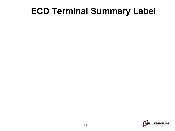 ECD Terminal Summary Label 17 