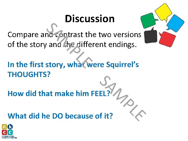 Discussion S Compare and. Acontrast the two versions M of the story and the