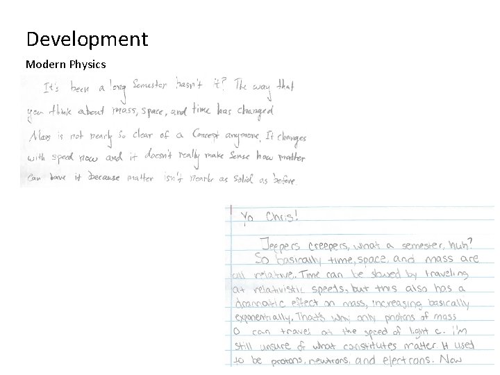 Development Modern Physics Development Modern Physics
