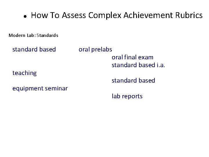How To Assess Complex Achievement Rubrics Modern Lab: Standards standard based teaching equipment How To Assess Complex Achievement Rubrics Modern Lab: Standards standard based teaching equipment