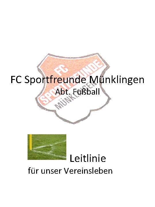 FC Sportfreunde Münklingen Abt. Fußball Leitlinie für unser Vereinsleben 