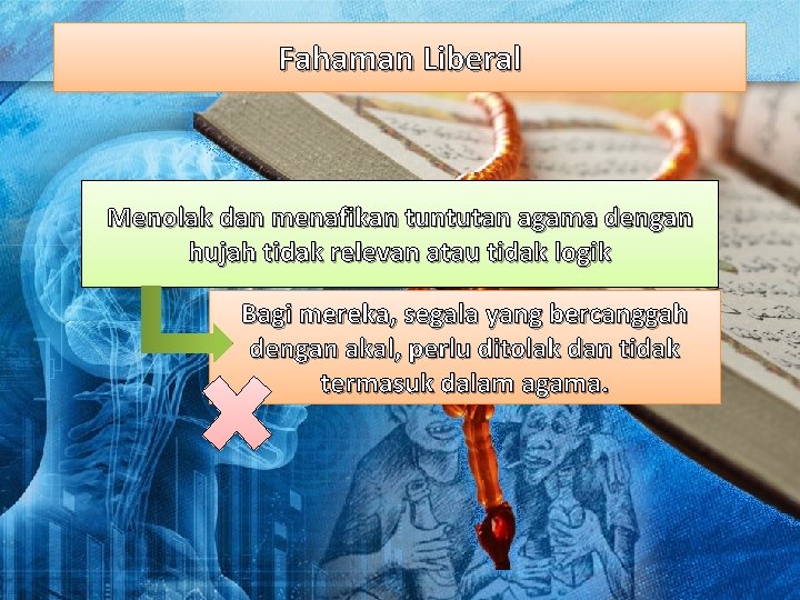 Fahaman Liberal Menolak dan menafikan tuntutan agama dengan hujah tidak relevan atau tidak logik