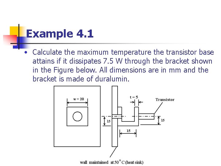 Example 4. 1 • Calculate the maximum temperature the transistor base attains if it