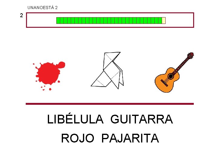 UNANOESTÁ 2 2 LIBÉLULA GUITARRA ROJO PAJARITA 