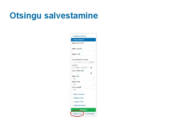 Otsingu salvestamine 