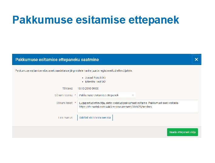 Pakkumuse esitamise ettepanek 