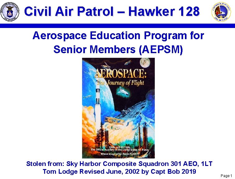 Civil Air Patrol – Hawker 128 Aerospace Education Program for Senior Members (AEPSM) Stolen