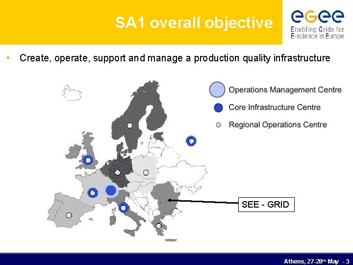 SA 1 overall objective • Create, operate, support and manage a production quality infrastructure