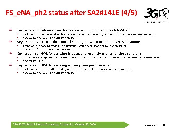 FS_e. NA_ph 2 status after SA 2#141 E (4/5) Key Issue #18: Enhancement for