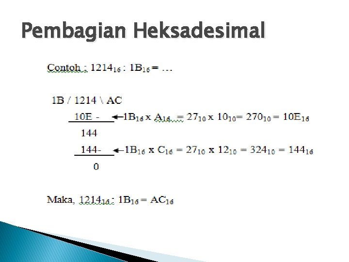 Pembagian Heksadesimal 