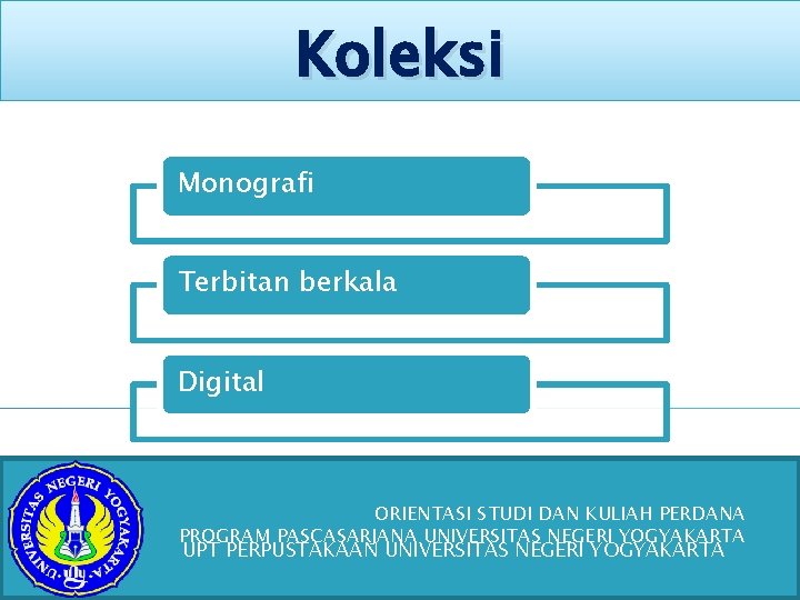 Koleksi Monografi Terbitan berkala Digital ORIENTASI STUDI DAN KULIAH PERDANA PROGRAM PASCASARJANA UNIVERSITAS NEGERI