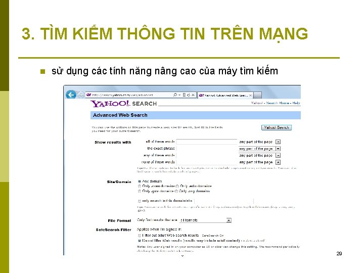 3. TÌM KIẾM THÔNG TIN TRÊN MẠNG n sử dụng các tính năng nâng