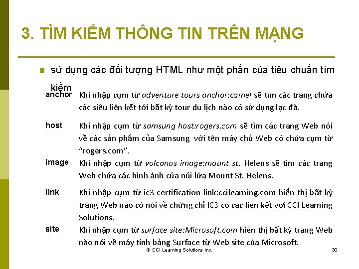 3. TÌM KIẾM THÔNG TIN TRÊN MẠNG n sử dụng các đối tượng HTML