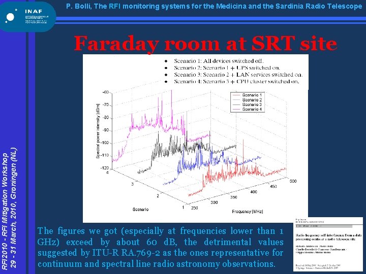 P. Bolli, The RFI monitoring systems for the Medicina and the Sardinia Radio Telescope