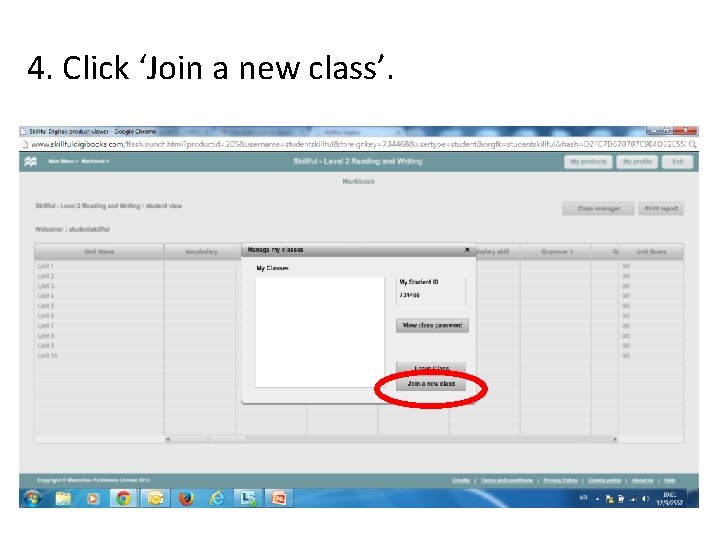 4. Click ‘Join a new class’. 