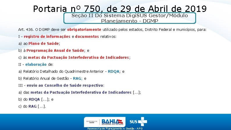 Portaria nº 750, de 29 de Abril de 2019 Seção II Do Sistema Digi.