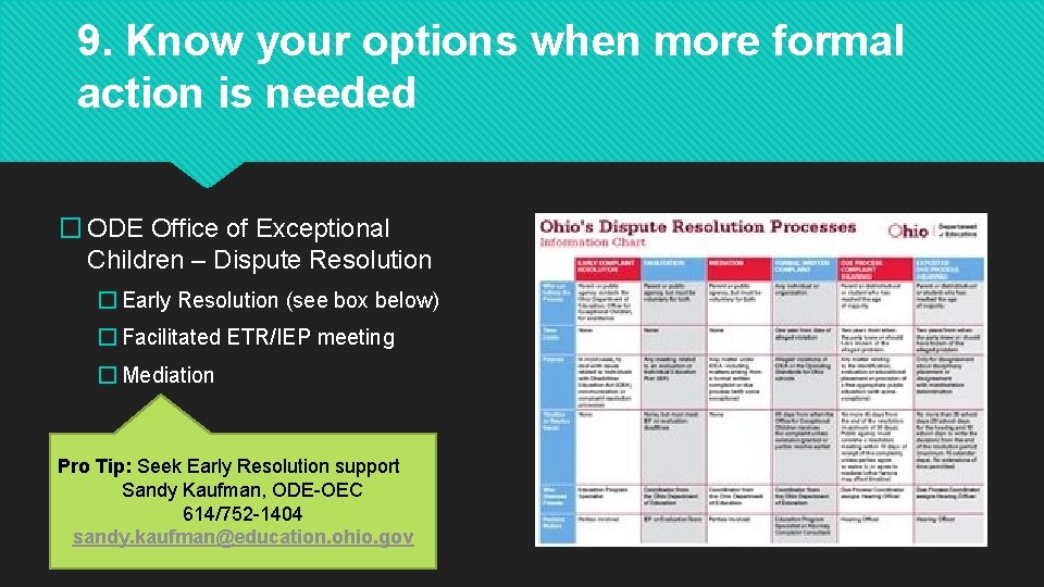 9. Know your options when more formal action is needed � ODE Office of