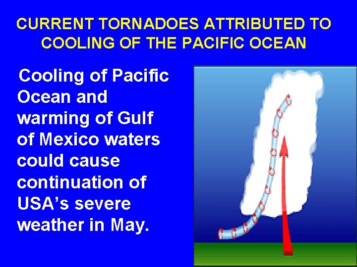 CURRENT TORNADOES ATTRIBUTED TO COOLING OF THE PACIFIC OCEAN Cooling of Pacific Ocean and