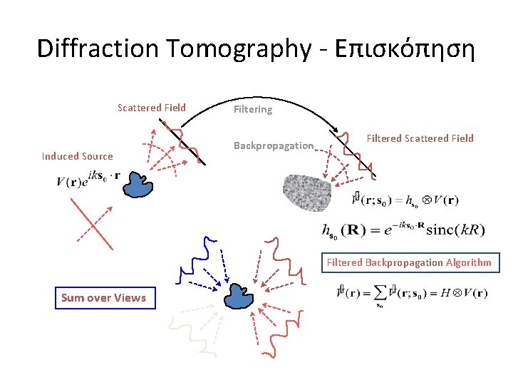 Diffraction Tomography - Επισκόπηση Scattered Field Induced Source Filtering Backpropagation Filtered Scattered Field Filtered