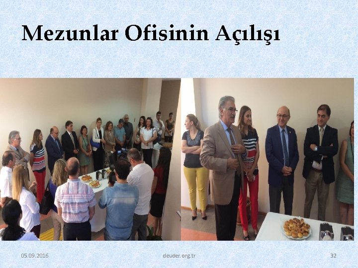 Mezunlar Ofisinin Açılışı 05. 09. 2016 deuder. org. tr 32 Mezunlar Ofisinin Açılışı 05. 09. 2016 deuder. org. tr 32