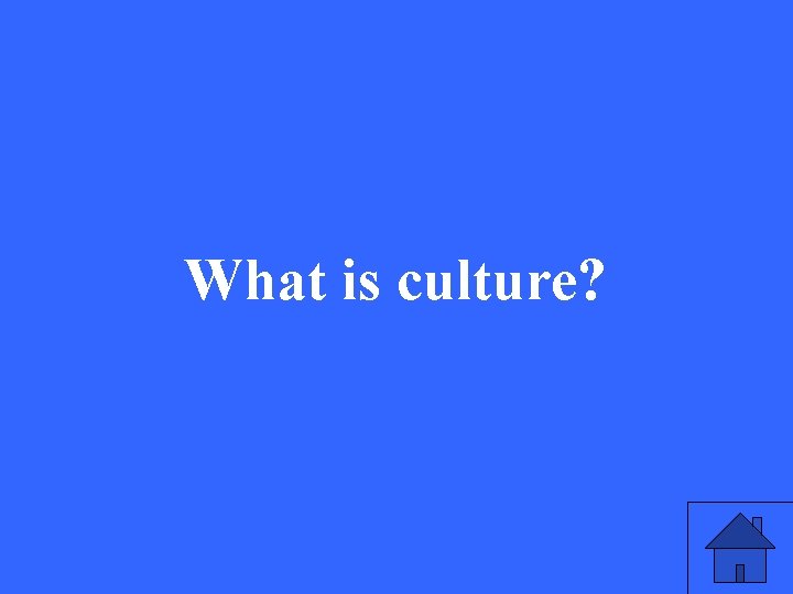 What is culture? 