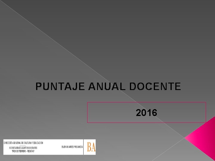 PUNTAJE ANUAL DOCENTE 2016 