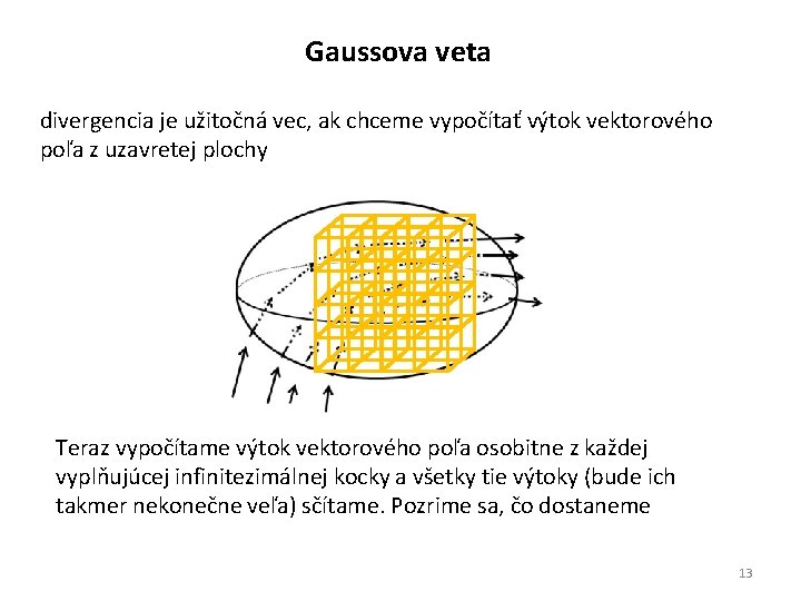 Gaussova veta divergencia je užitočná vec, ak chceme vypočítať výtok vektorového poľa z uzavretej