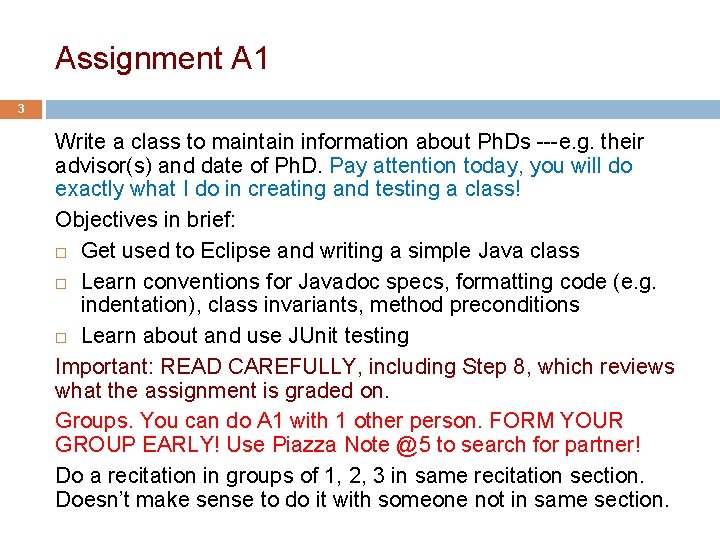 Assignment A 1 3 Write a class to maintain information about Ph. Ds ---e.