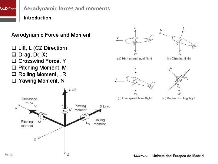 Aerodynamic forces and moments Introduction Aerodynamic Force and Moment q q q Lift, L