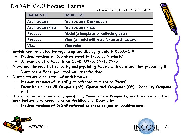 Do. DAF V 2. 0 Focus: Terms • • Alignment with ISO 42010 and