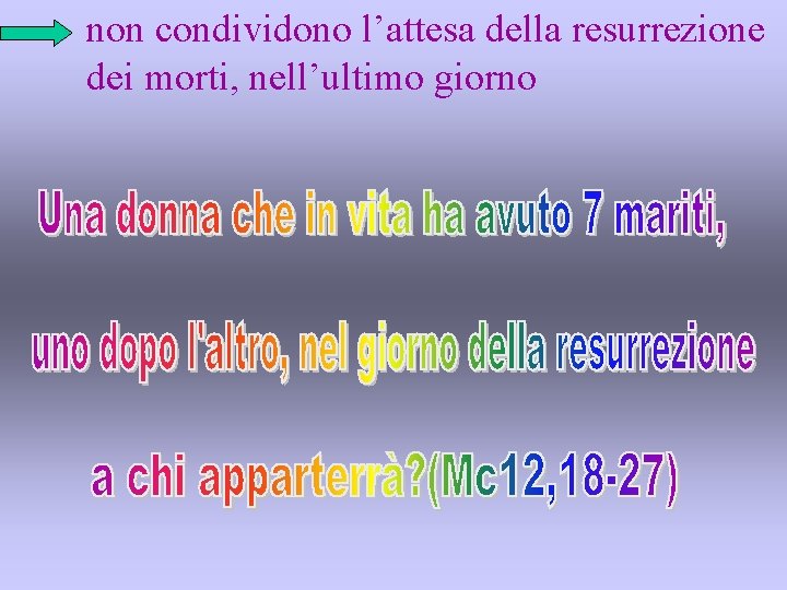 non condividono l’attesa della resurrezione dei morti, nell’ultimo giorno 