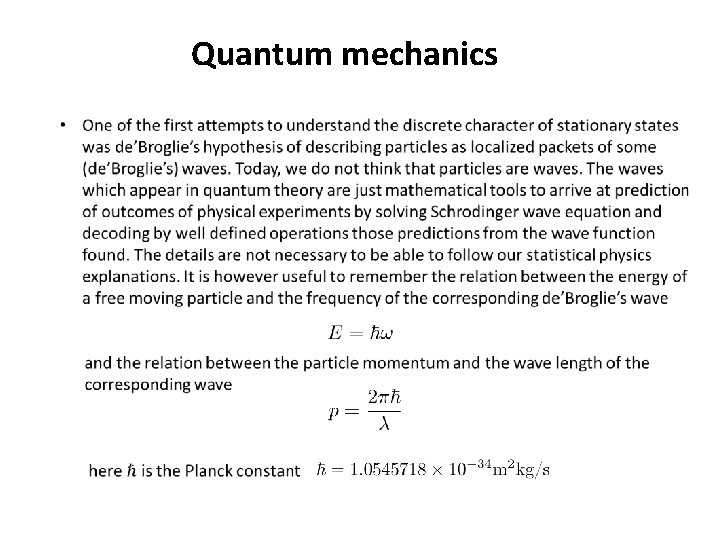 Quantum mechanics 